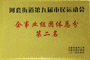 河套街道第九屆市民運動會企事業(yè)組團(tuán)體總分第二名